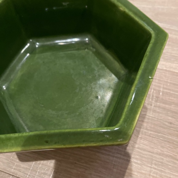 Vintage 1983 Haeger Pottery Hexagon Bowl Planter 4003 In in DEEP GREEN - Picture 12 of 12